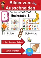 Vorschau - Mal- und Bastelvorlagen - Vokabelbilder Buchstabe B - Bilder zum ausschneiden (Klasse 1 und 2) - Deckblatt