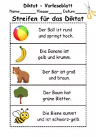 Vorschau - Test - GRATIS - Diktat Thema Buchstabe B - DaZ/DaF, Deutsch (Klasse 1 bis 4) - Seite 1