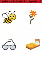 Vorschau - Arbeitsblätter - Lesekarten/Bildkarten Buchstabe B mittelschwer - DaZ/DaF, Deutsch (Grundschule) - Seite 3