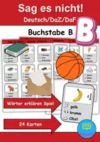 Vorschau - Spiele - Sag es nicht Buchstabe B - DaZ/DaF, Deutsch (Spiel) - Deckblatt