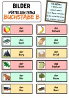 Vorschau - Arbeitsblätter - Laufdiktat / Schleichdiktat Buchstabe B - DaZ/DaF, Deutsch (Diktat) - Seite 1