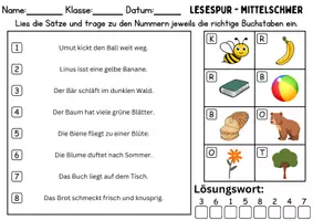 Vorschau - Spiele - Lesespur / Leserätsel Thema Buchstabe B - DaZ/DaF, Deutsch - Seite 2