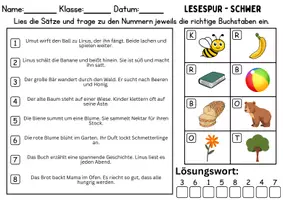 Vorschau - Spiele - Lesespur / Leserätsel Thema Buchstabe B - DaZ/DaF, Deutsch - Seite 3