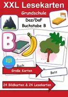 Vorschau - Mal- und Bastelvorlagen - XXL Lesekarten & Bildkarten Buchstabe B - DaZ/DaF, Deutsch (Grundschule) - Deckblatt