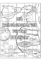 Vorschau - Mal- und Bastelvorlagen - GEMEINSCHAFTSBILD Weltraum 2 Versionen - Seite 2