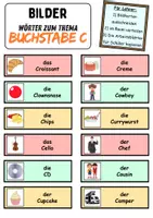 Vorschau - Arbeitsblätter - Vokabelzettel/Bildkarten Thema Buchstabe C - DaZ/DaF, Deutsch (Wortschatz) - Seite 2