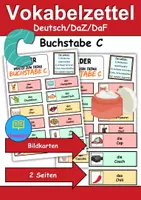 Vorschau - Arbeitsblätter - Vokabelzettel/Bildkarten Thema Buchstabe C - DaZ/DaF, Deutsch (Wortschatz) - Deckblatt