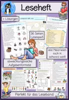 Vorschau - Arbeitsblätter - Lesen Leseförderung Lesetraining Leseverständnis Leseheft - Deckblatt