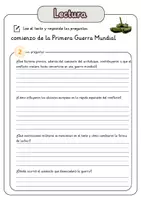 Vista previa - Hojas de trabajo - Comprensión lectora – comienzo de la Primera Guerra Mundial + soluciones - página 3