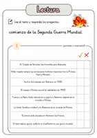 Vista previa - Hojas de trabajo - Comprensión lectora – comienzo de la Segunda Guerra Mundial + soluciones - página 2