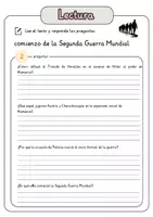 Vista previa - Hojas de trabajo - Comprensión lectora – comienzo de la Segunda Guerra Mundial + soluciones - página 3