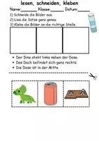 Vorschau - Arbeitsblätter - Buchstabe D Leserätsel - Lesen, schneiden, kleben - DaZ/DaF, Deutsch, Sachunterricht - Seite 1