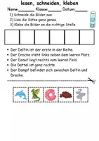 Vorschau - Arbeitsblätter - Buchstabe D Leserätsel - Lesen, schneiden, kleben - DaZ/DaF, Deutsch, Sachunterricht - Seite 3