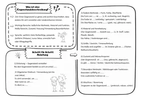 Vorschau - Arbeitsblätter - Gegenstandsbeschreibung Schritt für Schritt Anleitung - Seite 1