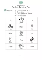 Vorschau - Arbeitsblätter - A1 Berufe: Tandem / Sprechübung (DaZ / DaF / Alpha) - Deckblatt