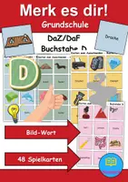 Vorschau - Spiele - Merk es dir Buchstabe D (Bild-Wort) - DaZ/DaF, Deutsch (Klasse 1 bis 4) - Deckblatt