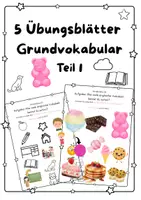 Vorschau - Arbeitsblätter - 5 Arbeitsblätter zum Testen und Üben des Grundvokabulars - Deckblatt