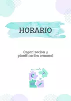 Vista previa - Para docentes: organización, planificación y formación - Plantilla horario semanal (castellano) - Portada