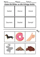 Vorschau - Arbeitsblätter - Bilder an die richtige Stelle kleben Thema Buchstabe D - DaZ/DaF, Deutsch (Wortschatz) - Seite 2