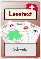 Vorschau - Arbeitsblätter - Leseverständnis - Schweiz + Lösungen - Deckblatt
