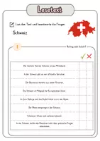 Vorschau - Arbeitsblätter - Leseverständnis - Schweiz + Lösungen - Seite 2