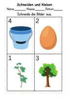 Vorschau - Mal- und Bastelvorlagen - Ausschneiden und kleben Buchstabe E - Wortschatz basteln Feinmotorik (Grundschule) - Seite 3