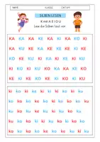 Vorschau - Arbeitsblätter - Silben Lesen mit dem Buchstaben "K" - Deckblatt