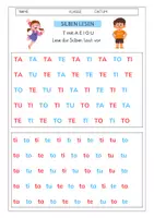 Vorschau - Arbeitsblätter - Silben Lesen mit dem Buchstaben "T" - Deckblatt