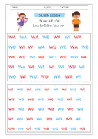 Vorschau - Arbeitsblätter - Silben Lesen mit dem Buchstaben "W" - Deckblatt