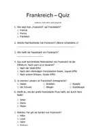 Vorschau - Arbeitsblätter - Frankreich Quiz + Lösung/ 2 Varianten_erste Französischstunde - Seite 1