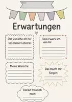 Vorschau - Arbeitsblätter - Erwartungen neues Schuljahr zum Schreiben oder Malen - Deckblatt