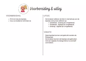 Voorbeeld - Klok - uur tem kwartier - oefenkaartjes FREEBIE - Pagina 3