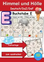 Vorschau - Arbeitsblätter - Himmel und Hölle Buchstabe E - DaZ/DaF, Deutsch (flaten/basteln) - Deckblatt