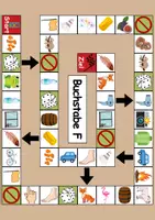 Vorschau - Arbeitsblätter - Brettspiel Buchstabe F Wortschatzspiel Grundschule DaZ/DaF/Deutsch - Seite 1