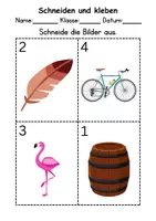 Vorschau - Mal- und Bastelvorlagen - Ausschneiden und kleben Buchstabe F - Wortschatz basteln Feinmotorik (Grundschule) - Seite 3