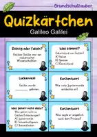 Vorschau - Arbeitsblätter - Galileo Galilei MEGABUNDLE Materialpaket - Wissenskartei, Lückentext, Steckbrief, Suchsel, Quizkarten - Seite 1