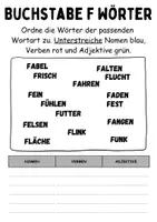 Vorschau - Lehrpläne/Lehrermaterial - Wortarten Buchstabe F - DaZ/DaF, Deutsch (Nomen, Verben, Adjektive) - Seite 3