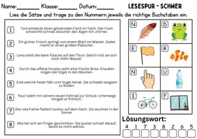 Vorschau - Arbeitsblätter - Lesespur / Leserätsel Thema Buchstabe F - DaZ/DaF, Deutsch - Seite 3