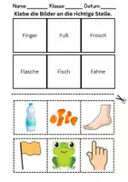 Vorschau - Lehrpläne/Lehrermaterial - Bilder an die richtige Stelle kleben Thema Buchstabe F - DaZ/DaF, Deutsch (Wortschatz) - Seite 1
