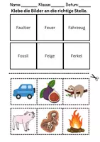 Vorschau - Lehrpläne/Lehrermaterial - Bilder an die richtige Stelle kleben Thema Buchstabe F - DaZ/DaF, Deutsch (Wortschatz) - Seite 3
