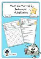 Vorschau - Arbeitsblätter - Mach die Vier voll 2- Multiplikation mit 4er Reihe - Deckblatt
