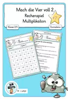 Vorschau - Arbeitsblätter - Mach die Vier voll 2- Multiplikation mit 7er Reihe - Deckblatt