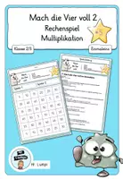 Vorschau - Arbeitsblätter - Mach die Vier voll 2- Multiplikation mit 5er Reihe - Deckblatt