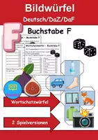 Vorschau - Spiele - Bilderwürfel Buchstabe F - DaZ/DaF, Deutsch (Spiel) - Deckblatt