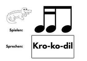 Vorschau - Mal- und Bastelvorlagen - Rhythmus-Bildkarten: Noten & Tiernamen (Rhythmusbausteine) - Seite 3