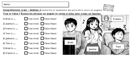 Aperçu - Préparation de séquence / Séquence complète - Anglais CE2 - Compréhension orale pour l'année - Page de couverture
