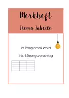 Vorschau - Arbeitsblätter - Materialpaket Tabelle im Programm Word + Aufgabenblätter 3fach differenziert - Seite 1