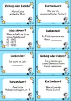 Vorschau - Arbeitsblätter - Marie Curie MEGABUNDLE Materialpaket - Wissenskartei, Lückentext, Steckbrief, Suchsel, Quizkarten - Seite 3