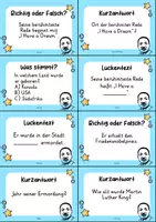 Vorschau - Arbeitsblätter - Martin Luther King MEGABUNDLE Materialpaket - Wissenskartei, Lückentext, Steckbrief, Suchsel, Quizkarten - Seite 3