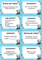 Vorschau - Arbeitsblätter - Michael Faraday MEGABUNDLE Materialpaket - Wissenskartei, Lückentext, Steckbrief, Suchsel, Quizkarten - Seite 3
